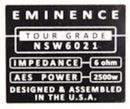 Eminence NSW6021-6 ULTRA HIGH POWER PRO Subwoofer 2500 Watts AES Ultra POwerful and LOURD