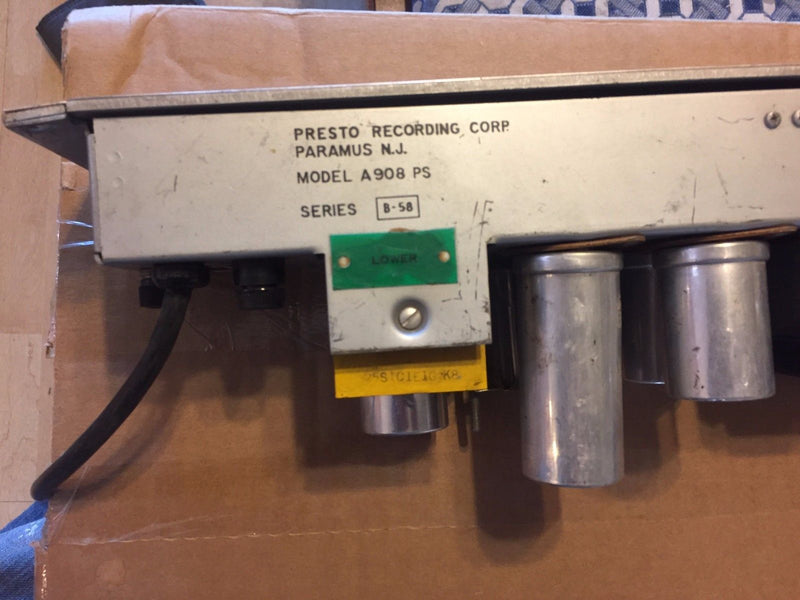 Presto A908 Vintage 2 Track REEL Recorder w/Tube power supply & Innovonics Audio