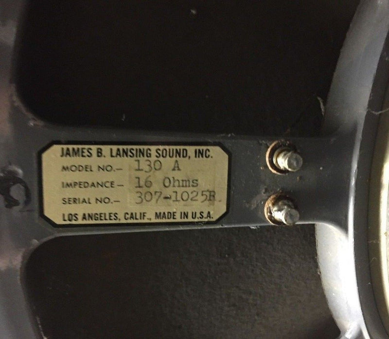 JBL 130A James Lansing 15" Loud Speaker 16 ohm VINTAGE! Collectors Item! RECONED